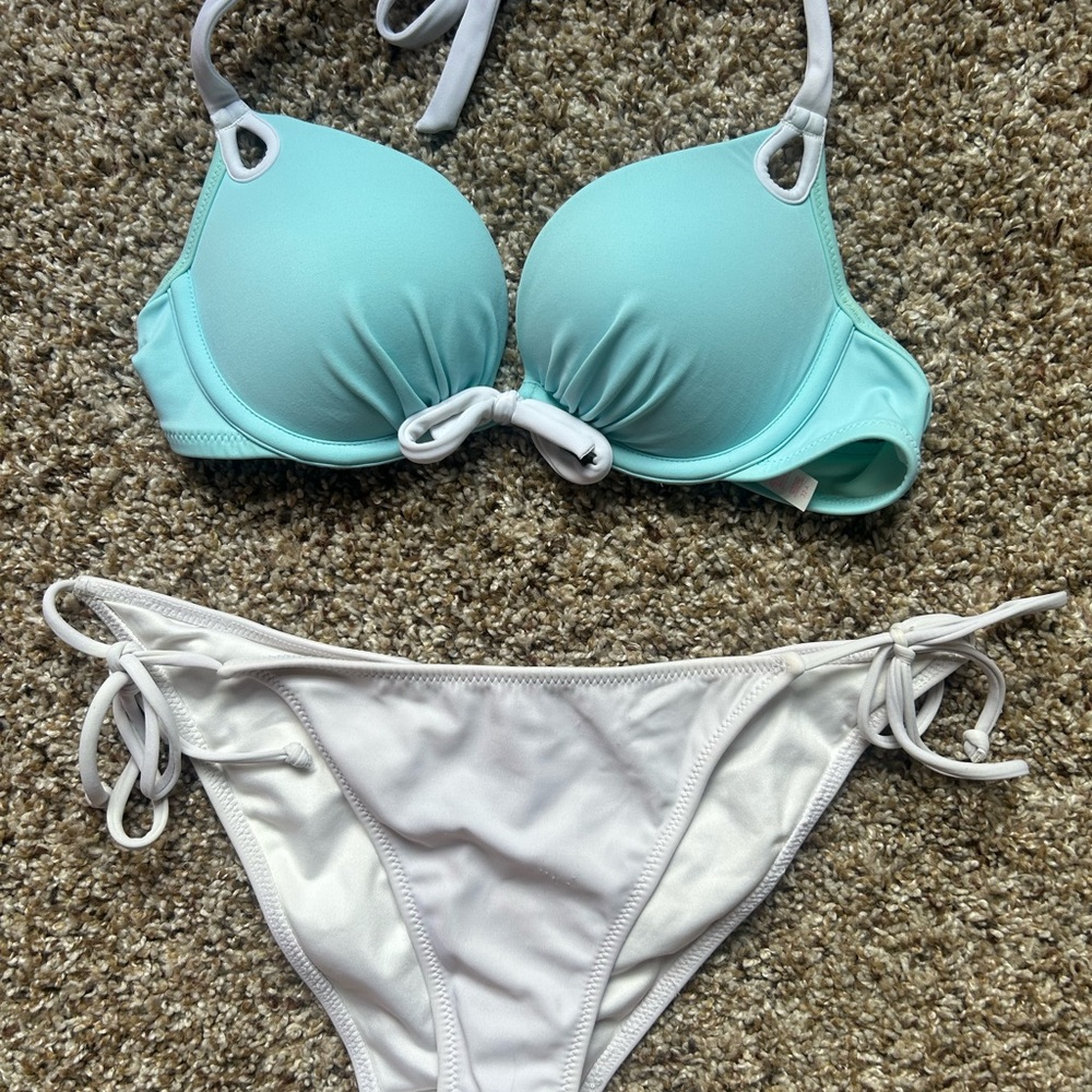 Victoria's Secret Mint and White Bikini Set